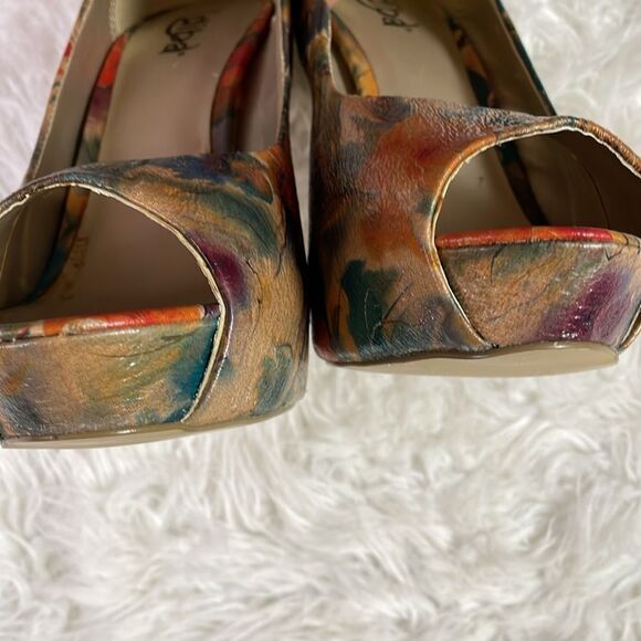 Diba Womens High Heel Stilettos Multi Color Floral Size 9M Floral Woodsy - Picture 17 of 17
